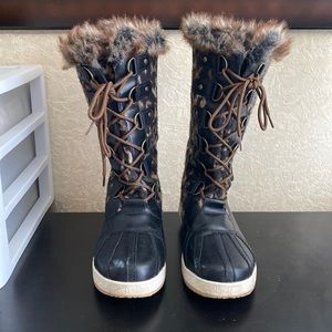 Leopard Print Snow Boots
